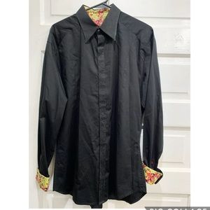 Robert Graham Shirt Size Large Black Button Down